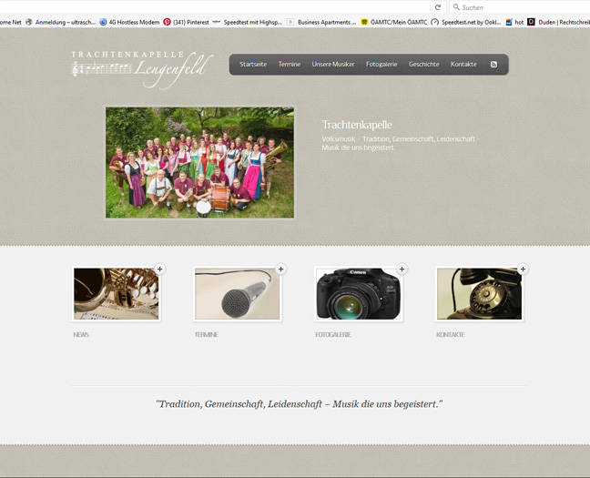 Trachtenkapelle Werbeagentur Website Homepage erstellen lassen Webdesign Agentur Wordpress SEO Woocommerce
