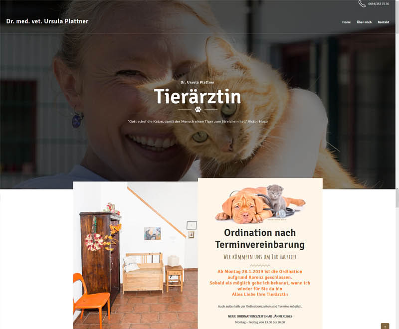 Webdesign Homepage Tierarzt Ursula Plattner