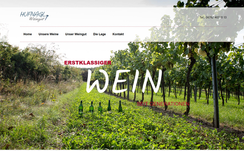 Website fürs Weingut Hufnagl
